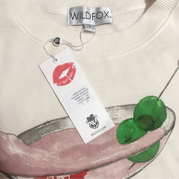 Wildfox Vermouth Kiss Roadtrip Sweatshirt in Vanilla (Off-White) NWT RARE SAMPLE - Picture 3 of 3